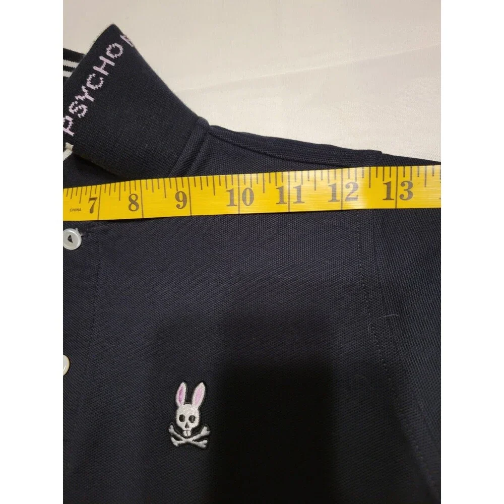 Psycho Bunny Polo Shirt Navy Blue Youth Boys Size M 10/12   Short Sleeve Cotton